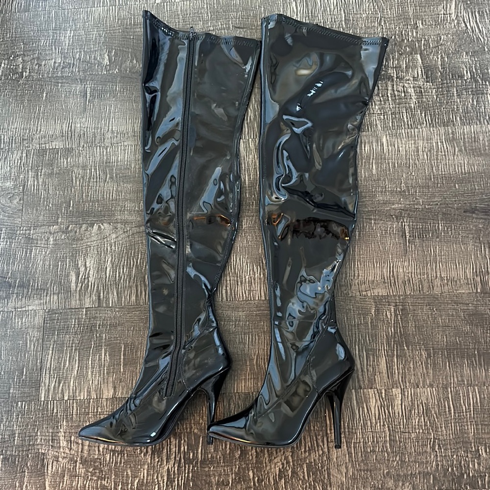 Thigh High Pleaser Leather Boots
